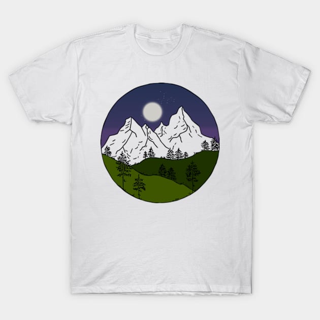 white mountains T-Shirt by RanitasArt